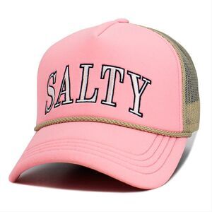 2pc SALTY Trucker Hat Set Pink & Green Mesh Back Baseball Caps Summer Vibes